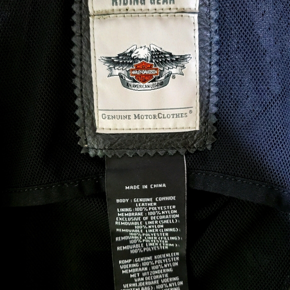 Harley Davidson leather riding jacket w/lining - Picture 4 of 16